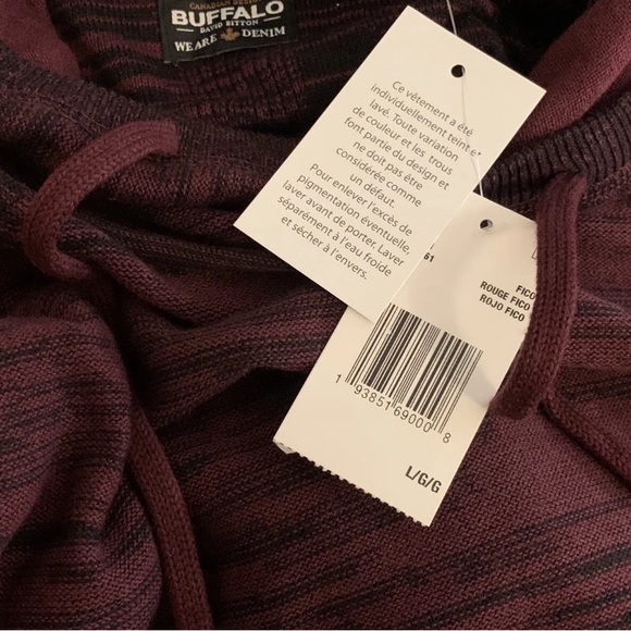 NWT Buffalo David Bitton Men's Wamen Hooded Sweater (L) - Picture 4 of 5
